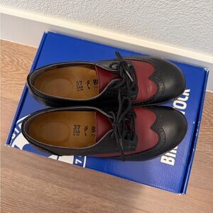 BIRKENSTOCK Women’s Black and Red Oxford Shoes